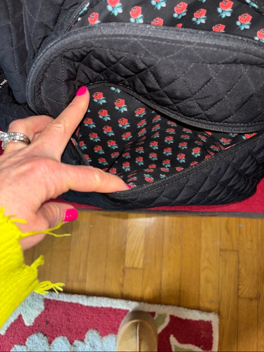 Quilted Black Backpack - Everyday Carry - Picture 2 of 14